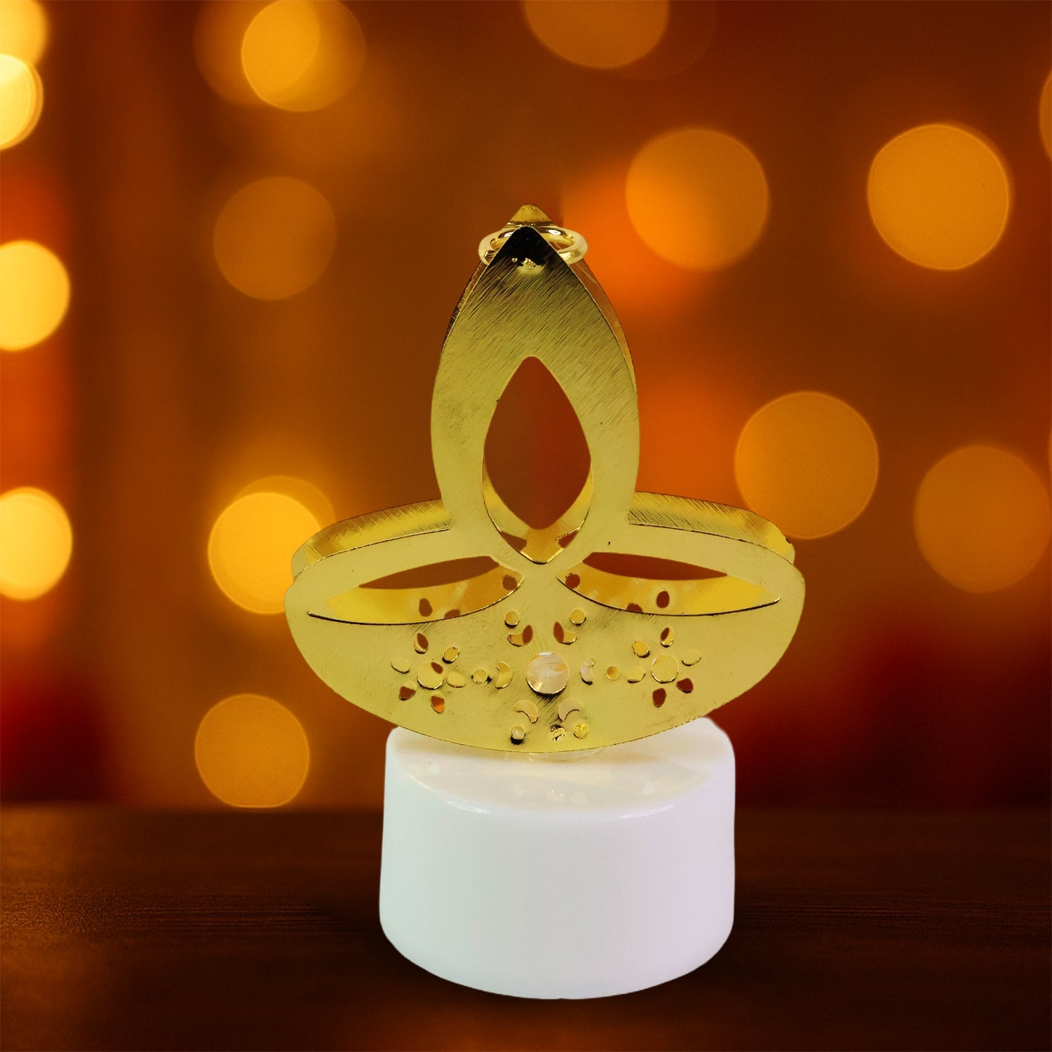 Golden Diya Shaped LED Tealight Candles (12 Pc) Golden Diya Shaped LED Tealight Candles (12 Pc)